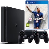 Consola Sony PlayStation 4 SLIM PS4 500GB + 2 Controllere + FIFA23 Second-Hand SH