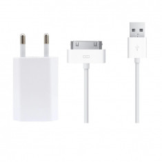 Incarcator retea Pentru Apple iPhone 3, 4, 4S si iPad 1, iPad 2, iPad 3, 30 pini, 1m, Alb