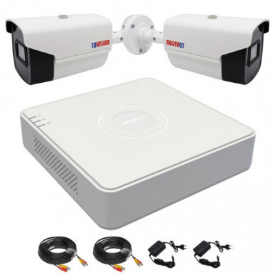 Kit complet - Sistem Supraveghere Video UltraHD HIKVISION - 2 camere 5MP - HDD si accesorii foto