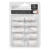 Set Unghii False, Bruno, Oval, 72 Bucăți, Culoare Albă, Plastic, Oem
