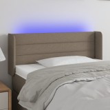 Cumpara ieftin Tăblie de pat cu LED, gri taupe, 93x16x78/88 cm, textil