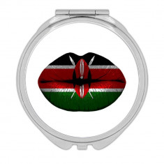 Buze Steag Kenyan : Cadou Oglinda compacta : Kenya Expat Tara pentru femeia ei Feminin Femei Sexy Steaguri Ruj foto