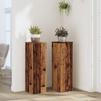 vidaXL Suporturi de plante 2 buc. lemn vechi 25x25x80cm lemn prelucrat foto