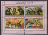 90-SENEGAL 200-Animale din Africa-colita cu 4 timbre nestampilate -parcul nat, Nestampilat