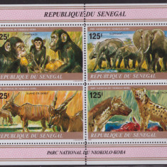 90-SENEGAL 200-Animale din Africa-colita cu 4 timbre nestampilate -parcul nat