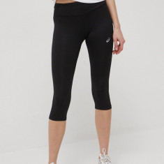 Asics leggins de antrenament femei, culoarea negru, neted