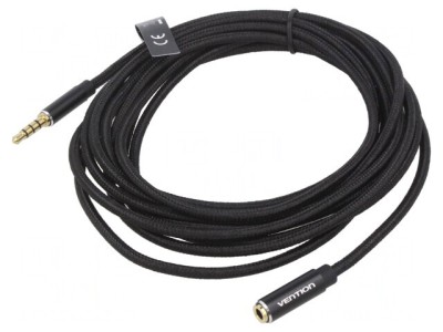 Cablu Audio Jack 3.5mm 4 Pin 3m Negru foto