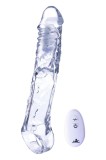Prelungitor Penis +10.1 cm cu 10 Moduri Vibratii, Remote Control, TPE, Transparent