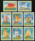 Set 8 timbre Mongolia 1981 &ndash; Istoria navigației și corăbii celebre -A63
