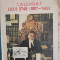 Calendar evreiesc, LUAH 5748, 1987-1988, București, Moses Rosen iudaica