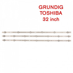 Barete led Grundig, Toshiba 32'' 32VLE4302BF, SVS320AD7, SVS320AA6 3 barete