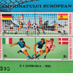 Campionatul European de fotbal Germany88, bloc4 timbre, colita NMH, nestampilata