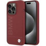 Husa pentru iPhone 15 Pro Max - BMW Hardcase Silicone Big Logo MagSafe (BMHMP15XSLBLRE) - Red