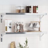 Gossi suporturi rafturi, 4 buc., 20x2,5x14 cm argintiu otel inox.
