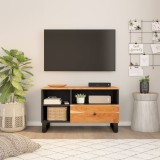 Comodă TV, 80x33x46 cm, lemn masiv de acacia &amp; lemn compozit