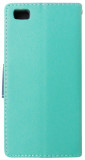 Husa tip carte Fancy Book verde cu bleumarin pentru Huawei P8 Lite