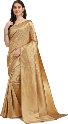 Sari de matase din Kerala Banarasi, Jaanvi, auriu - OUTLET foto