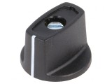 Buton rotativ negru cu indicator ABS &Oslash;6mm &Oslash;23x16mm