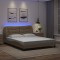 vidaXL Cadru pat cu lumini LED, cappuccino, 160x200 cm piele ecologică 3213945