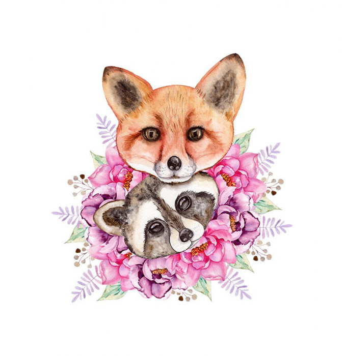 Sticker decorativ Animalute, Multicolor, 57 cm, 5946ST