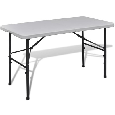 Masă grădină pliabilă HDPE 122 cm Alb 41568 foto