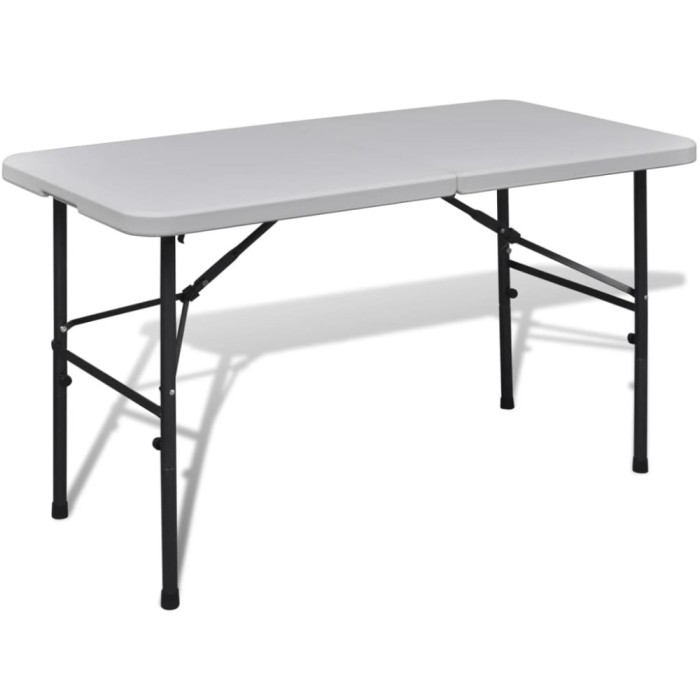 Masă grădină pliabilă HDPE 122 cm Alb 41568