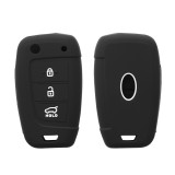 Husa Cheie Auto pentru Hyundai - 3 Butoane, Silicon, Negru, 46793.01, Kwmobile