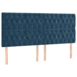 Cumpara ieftin Tablie de pat albastru inchis 180x7x118/128 cm catifea