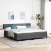 VidaXL Pat boxspring cu saltea cu saltea Gri &icirc;nchis 200 x 200 cm 3341063
