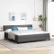 vidaXL Pat boxspring cu saltea cu saltea Gri &icirc;nchis 200 x 200 cm 3341063