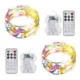 Set 2 instalatii LED Ariceleo, fiecare 5 m lungime, 50 led uri, telecomanda, plastic, cupru