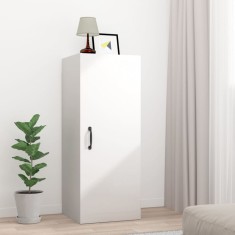 vidaXL Dulap perete suspendat alb lucios 34,5x34x90cm lemn prelucrat