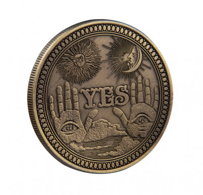 Moneda pentru colectionari, predictie decizie, Gothic Copper Yes or No, aramie foto