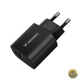 Incarcator Retea WZK WGWCB 20W 3A 1 x USB-A - 1 x USB-C Negru