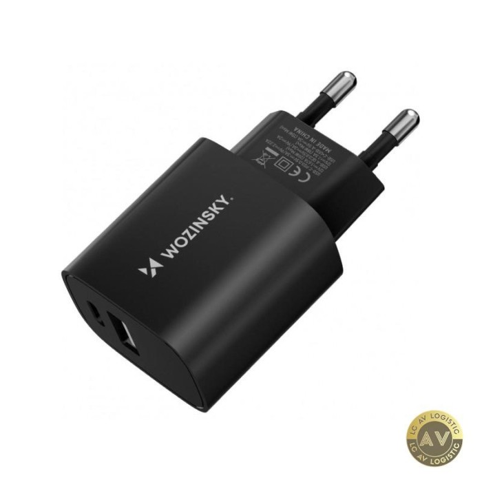 Incarcator Retea WZK WGWCB 20W 3A 1 x USB-A - 1 x USB-C Negru