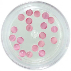 Decorații de unghii 3mm - strasuri rotunde, roz