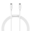 CABLU alimentare si date Baseus Superior, Fast Charging Data Cable pt. smartphone, USB Type-C la USB Type-C 100W, 1m, alb &quot;CATYS-B02&quot; (timbru verde 0.