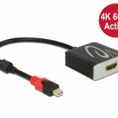 Adaptor activ mini DisplayPort 1.4 la HDMI 4K@60 Hz (HDR), Delock 65302