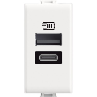 Priza USB 1M Tip A+C 5V Matix Bticino alb AM4191AC foto