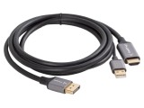 Cablu LANBERG DisplayPort la HDMI și USB A, 1,8m, negru, High Speed, 4K UHD