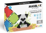 Cumpara ieftin Set de constructie cu piese magnetice, Magblox, Monocrom, 92 piese