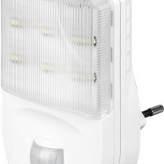 Lumina de noapte LED 1.1W alb rece 6400K cu detector de miscare 5m PIR 230V alb 96500 Goobay