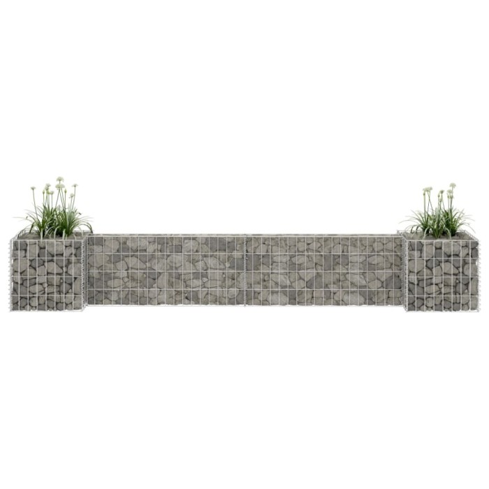 vidaXL Jardinieră gabion &icirc;n formă de H, 260 x 40 x 40 cm, s&acirc;rmă oțel 145658