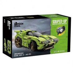 Set cuburi constructie masina de curse Brick Cool Need for Speed 443 piese, verde