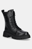 Answear.LAB bocanci de piele culoarea negru, cu platforma, izolare usoara