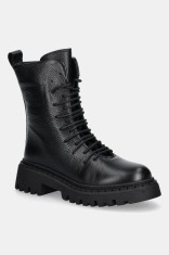 Answear.LAB bocanci de piele culoarea negru, cu platforma, izolare usoara