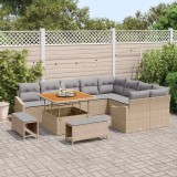Cumpara ieftin Set de canapele pentru grădină cu pernă 12 pcs Bej, Gri deschis