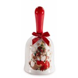 Clopotel Craciun ceramica multicolora in cutie cadou II &Oslash; 7 cm x 14,5 H
