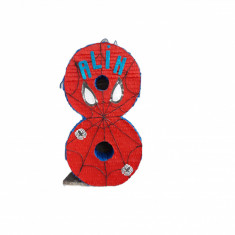 Pinata personalizata model cifra Spiderman, 60 cm, rosu