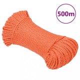 VidaXL Fr&acirc;nghie de lucru, portocaliu, 3 mm, 250 m, polipropilenă